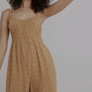 Madewell Floral Mustard Jumpsuit